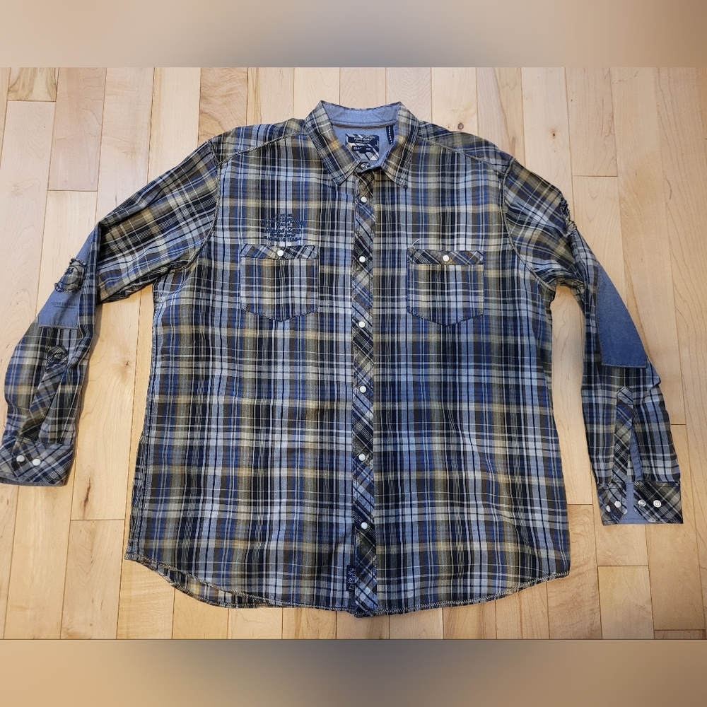 Point Zero men's size 2XT snap up long sleeve shirt